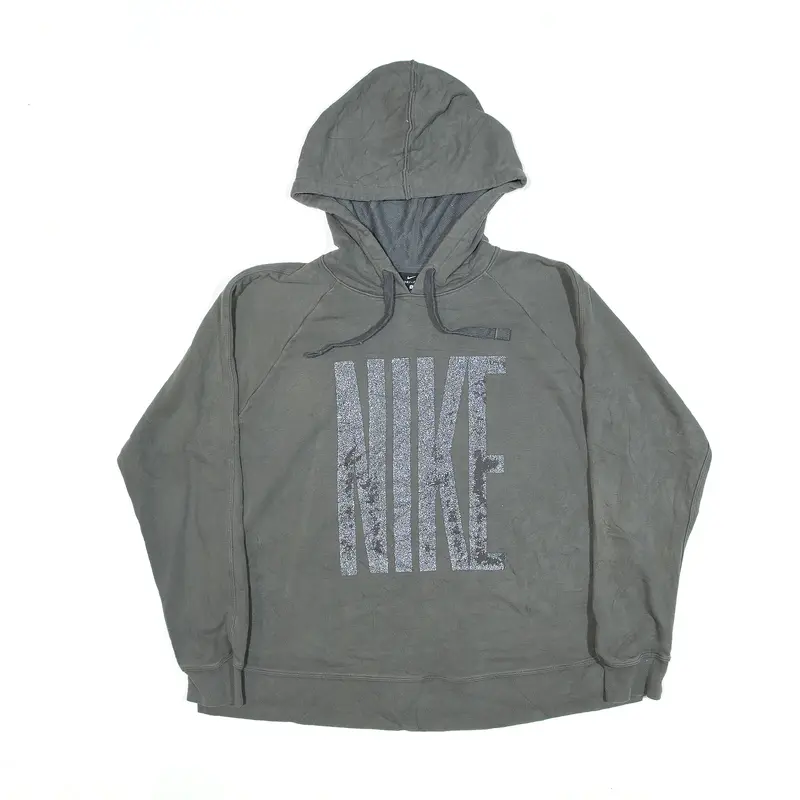NIKE Glitter Hoodie Grey Pullover Womens L