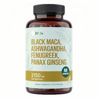4-in-1 Organic Black Maca Root, Ashwagandha,Fenugreek, Panax Ginseng Supplement for Menand Women in Capsules by Healthcare Ed...
