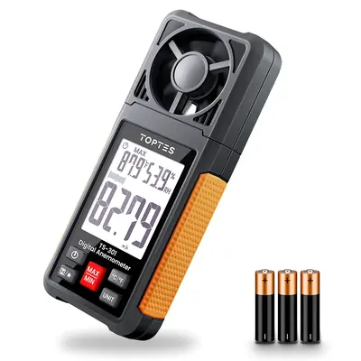 TopTes TS-301 Digital Anemometer, Wind Speed Meter Tool Portable Hardware with 2.26-inch Big Backlight LCD Screen, Air Flow M...