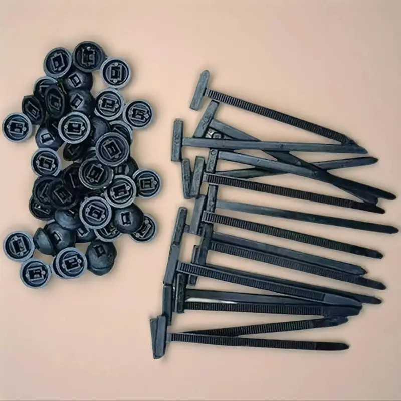 Nylon Universal Cable Tie Buckle, 20/50/100pcs Self-locking Nylon Zip Ties Holder, Multipurpose Black Plastic Cable Ties Tool...