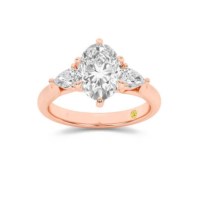 Lumina Three Stone Oval Lab Grown Diamond Engagement Ring | 14K Rose Gold 3 CT. TW.