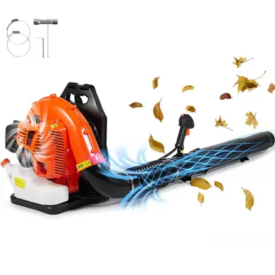 VEVOR Backpack Gas Leaf Blower, Max. 79cc 2-Cycle Gas Powered Backpack Blower with 3L Fuel Tank, 930CFM Air Volume 184MPH Spe...