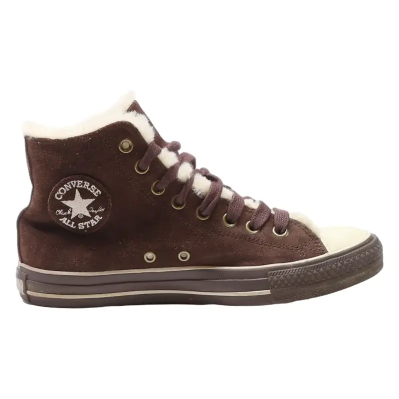CONVERSE High Top Trainers Brown Canvas Womens UK 7