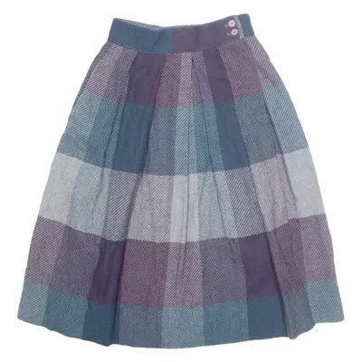 REGATTA Womens A-Line Skirt Blue Midi Wool UK 8