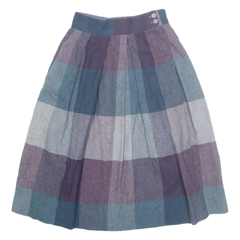 REGATTA Womens A-Line Skirt Blue Midi Wool UK 8