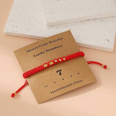 Morse Code Style Stainless Steel Braided String Bracelets for Woman Men
