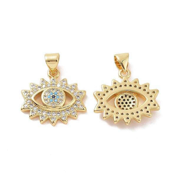 Brass Micro Pave Cubic Zirconia Pendants