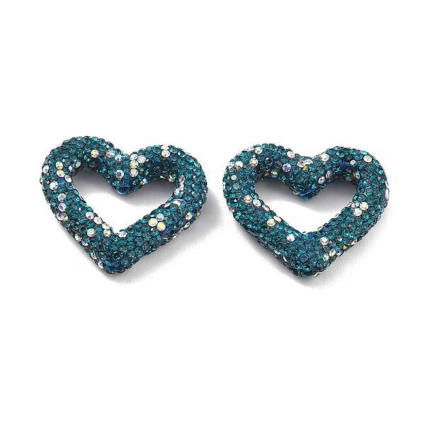 Heart Shape Polymer Clay Rhinestone Beads