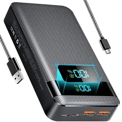 20000mah Portable Charger, Digital Display Power Bank, Mobile Phone Charger with Type-C / USB A Output Suitable for iPhone An...