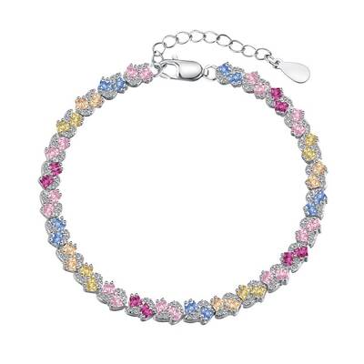 Anti-Tarnish Rhodium Plated 925 Sterling Silver Link Chain Bracelet