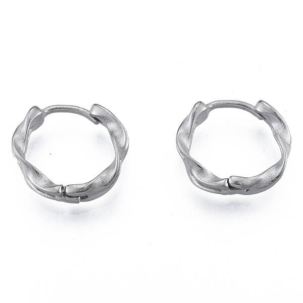Non-Tarnish 316 Surgical Stainless Steel Twist Hoop Earrings for Men Women