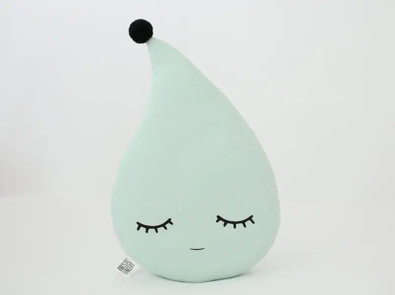 Green Mint Raindrop Pillow