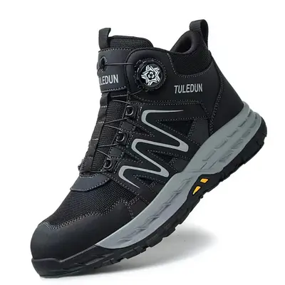 RUMFEN Mens Ultra-Lightweight Steel Toe Work Sneakers - Durable Protection, Advanced Non-Slip Traction - Comfortable & Stylis...