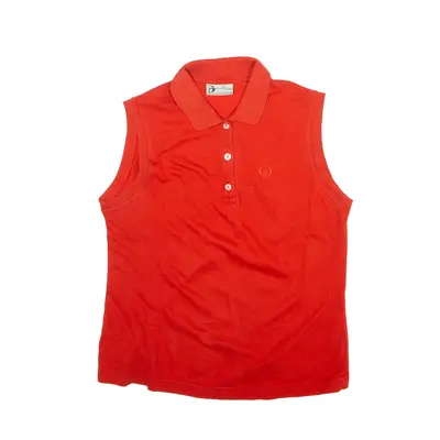 SERGIO TACCHINI Polo Shirt Red 90s Collared Sleeveless Womens S