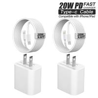 20W PD Fast Charging Charger Set [Apple MFi Certified], 2pcs Type-C Charger Block With USB-C for Lightning Cable, 12W Charger...