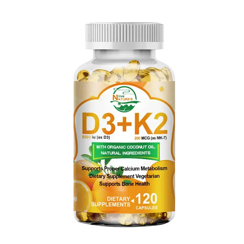 Vitamin D3 K2 Supplement 120 Softgels | Natural Nutritional Supplements | Enhanced Energy & Health Support | Bone & Joint Sup...