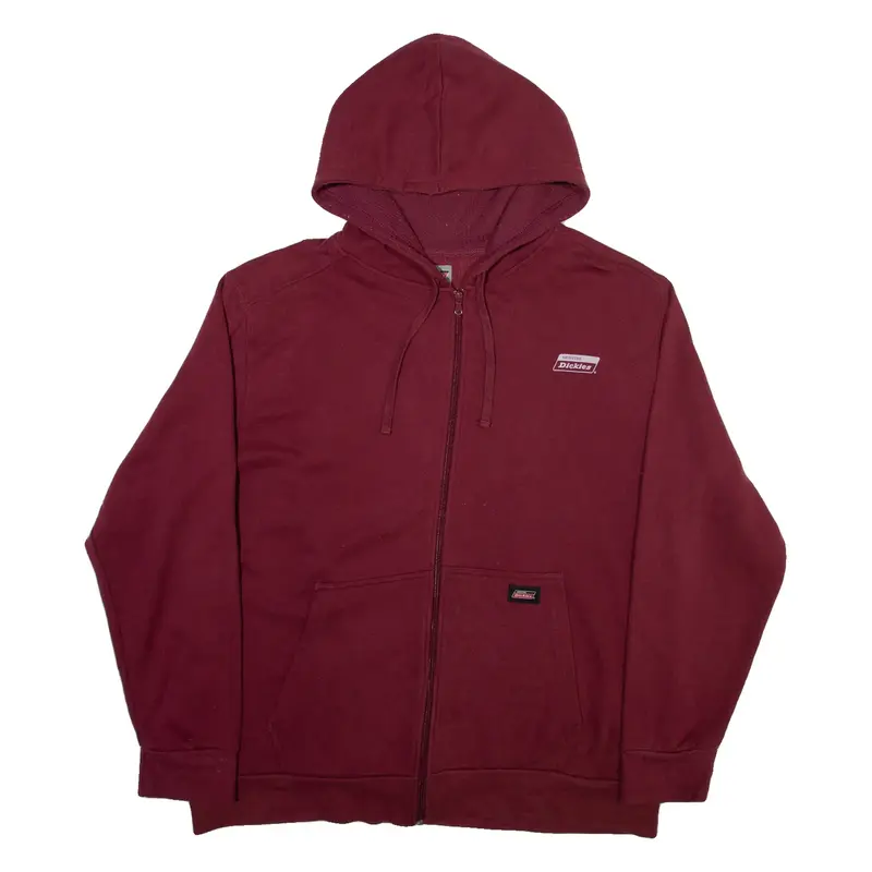 DICKIES Mens Red Hoodie Full Zip XL
