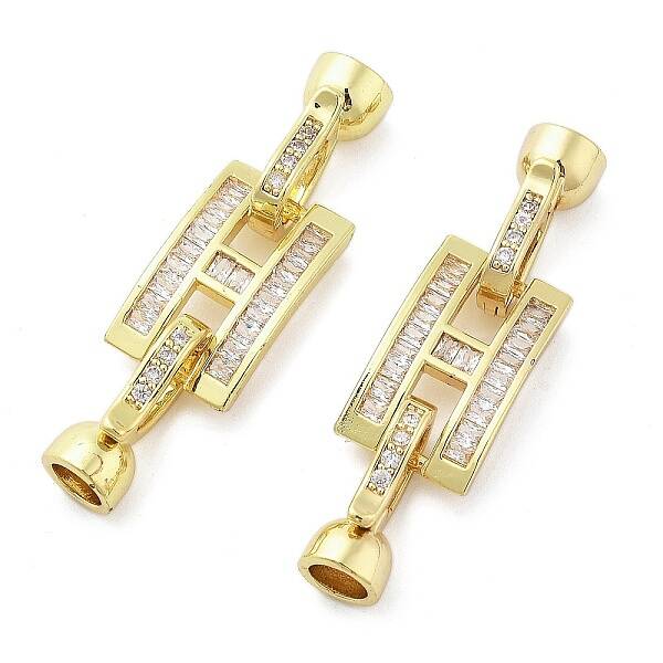 Brass with Clear Cubic Zirconia Fold Over Clasps