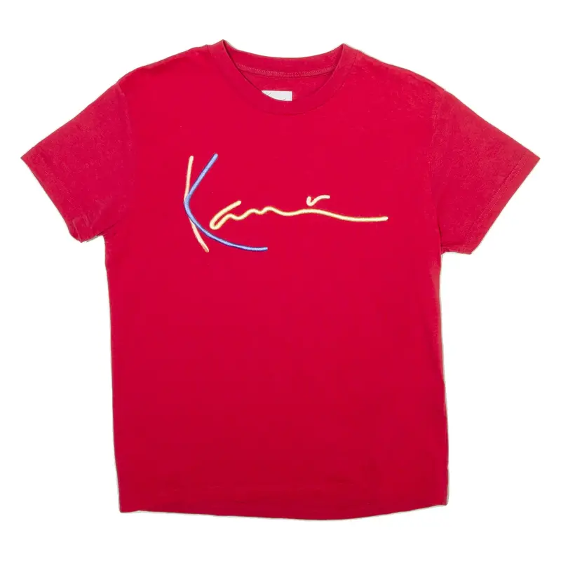 KARL KANI Womens T-Shirt Red Crew Neck M