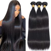 Brazilian Straight Human Hair Bundles Body Wave Bundles Quick Weave with 2x6 4x4 Closure Brazilian Virgin Straight Hair 3 Bun...
