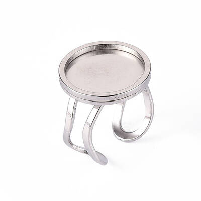 Tarnish Resistant 201 Stainless Steel Cuff Pad Ring Settings