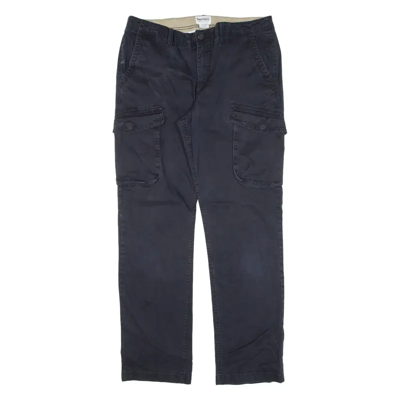TIMBERLAND Cargo Mens Trousers Black Regular Straight W34 L32