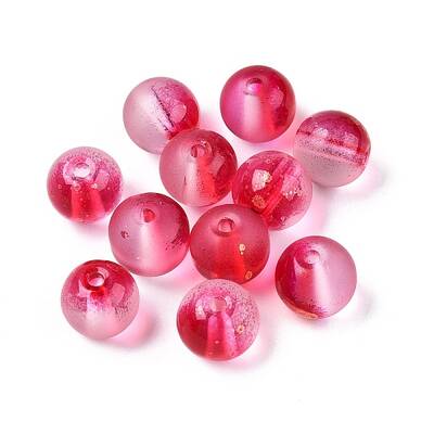 Frosted Baking Painted Glass Beads