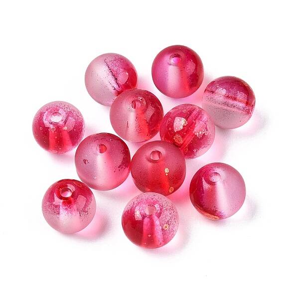 Frosted Baking Painted Glass Beads
