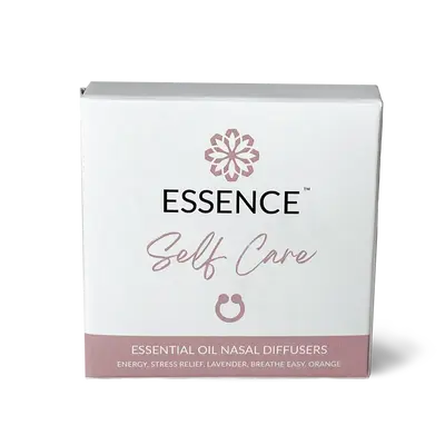 Essence Self Care 5 Pack Bundle - Includes Lavender, Stress Relief, Breathe Easy, Orange, & Energy Blend Nasal Diffuser Rings...
