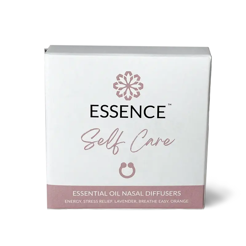 Essence Self Care 5 Pack Bundle - Includes Lavender, Stress Relief, Breathe Easy, Orange, & Energy Blend Nasal Diffuser Rings...