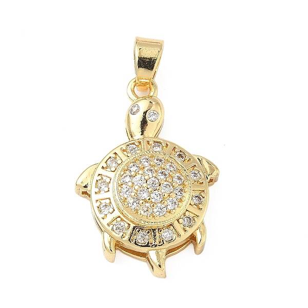 Brass Micro Pave Cubic Zirconia Pendants