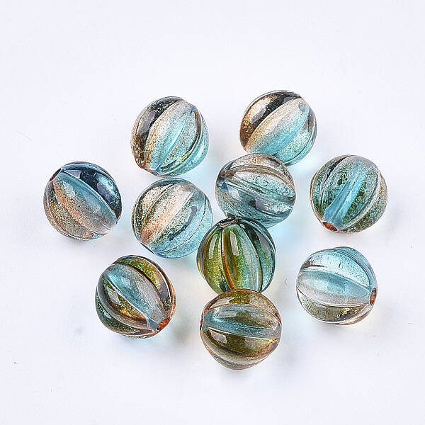 Two Tone Transparent Spray Painted Acrylic Corrugated Beads