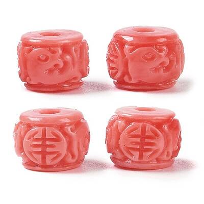 Synthetic Shell Dyed Carved Beads