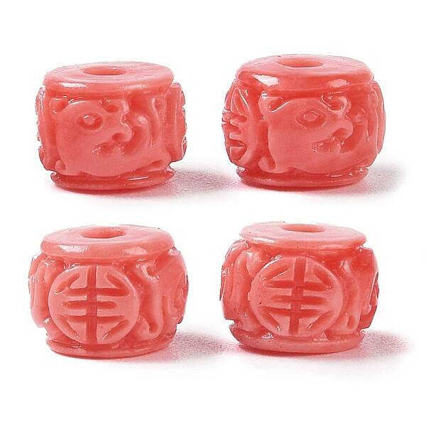 Synthetic Shell Dyed Carved Beads