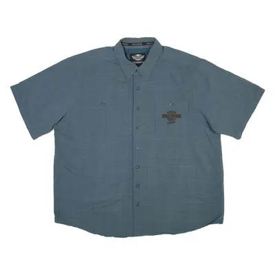 HARLEY DAVIDSON Mens Shirt Blue Check 3XL