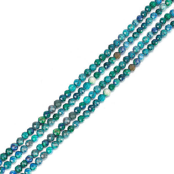 2 Strands Natural Chrysocolla & Lapis Lazuli Beads Strands