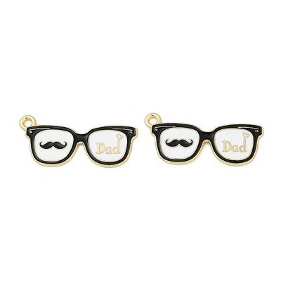 Father's Day Alloy Enamel Pendants
