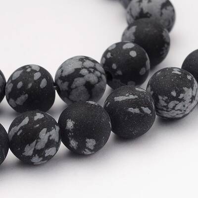 Natural Snowflake Obsidian Gemstone Beads