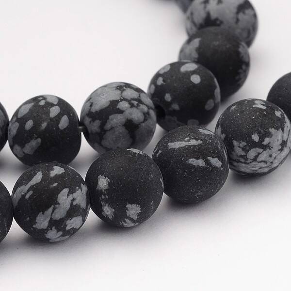Natural Snowflake Obsidian Gemstone Beads