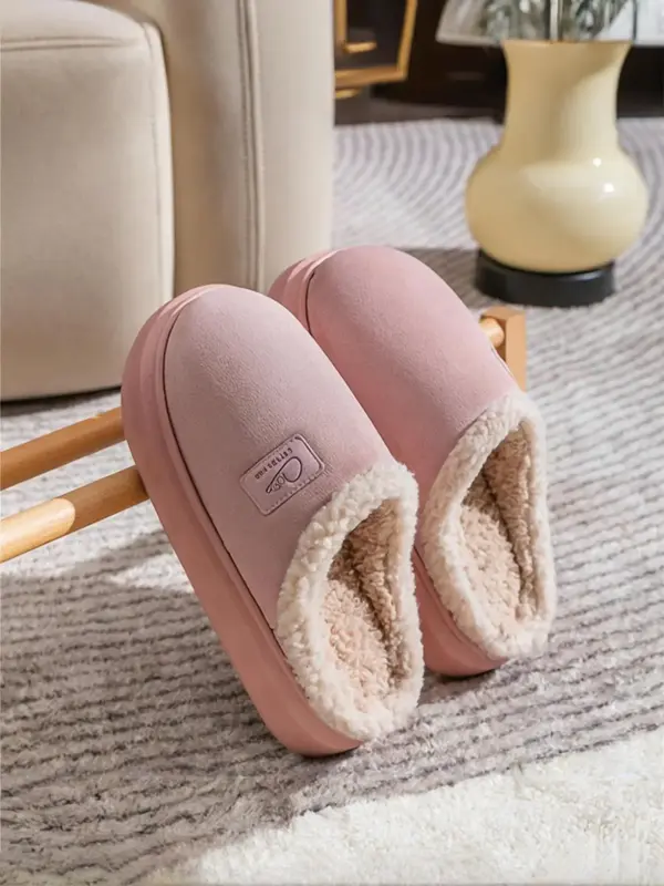 Women's Cute Cartoon Patched Plush Slippers, Casual Soft Comfortable Home Slippers, Warm Slippers for Indoor & Outdoor Use fo...