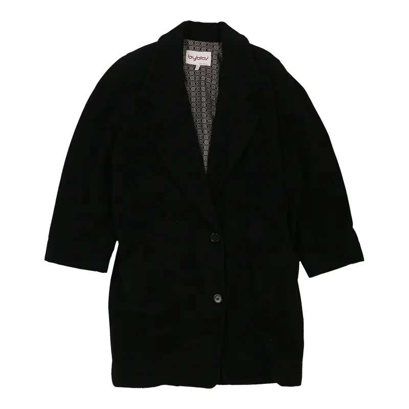 Byblos Overcoat - XL Black Wool Blend | Size: x-large