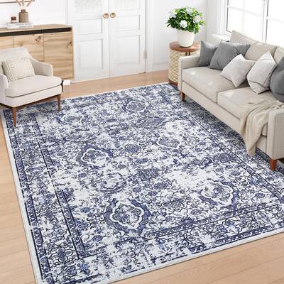 Garvee Washable Rugs 8x10 Rug for Living Room Vintage Area Rug for Bedroom Non Slip Indoor Floral Oriental Large Area Rug Sof...