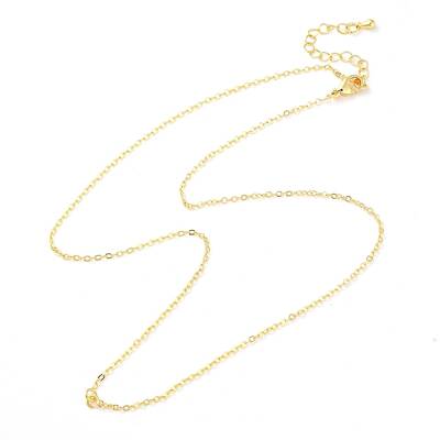 Rack Plating Brass Flat Cable Chain Necklaces