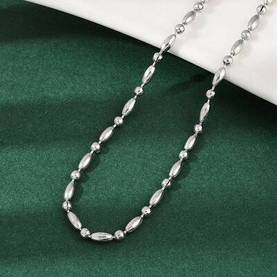 2.5MM 304 Stainless Steel Round Oval Link Chain Necklaces