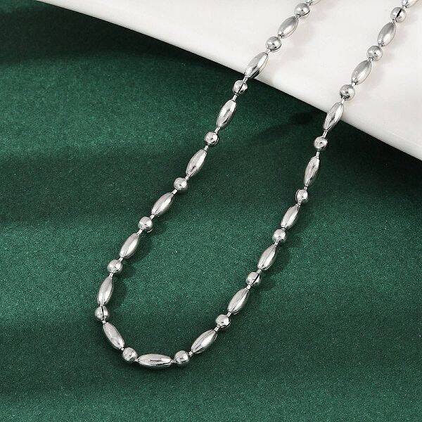 2.5MM 304 Stainless Steel Round Oval Link Chain Necklaces