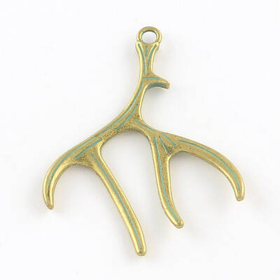 Deer Antler Zinc Alloy Big Pendants