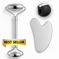 3 in 1 Sculpt & Define Kit For Sharper Jawline - Gua Sha, Jade Roller, Jaw Exercisers Skincare Comfort