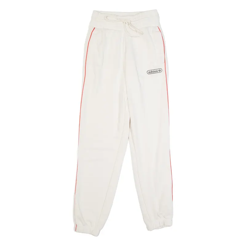 ADIDAS ORIGINALS Womens Joggers Cream Tapered UK 6 W24 L29