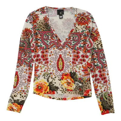 Just Cavalli Long Sleeve Top - Small White Polyester | Size: small