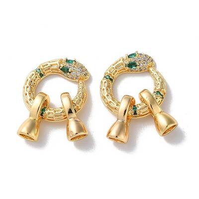 Brass Micro Pave Cubic Zirconia Fold Over Clasps